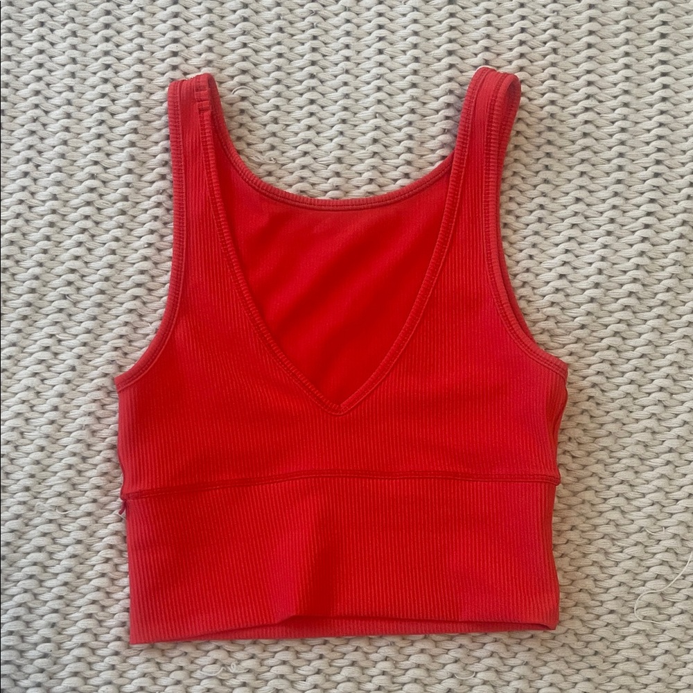 Lululemon Red V-Neck Sports Bra/Top
